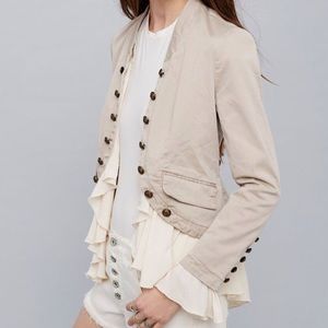 Free People Romantic Ruffles Jacket w/Scarf